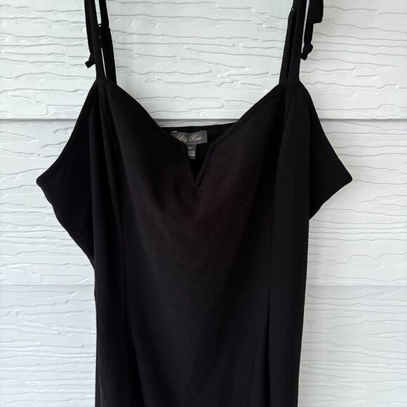 Lily Rose Black V-Cut Tie Strapped Mini Skater Dress XL Junior's - Picture 4 of 8